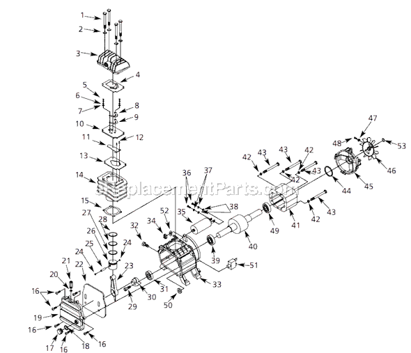 Page B Diagram and Parts List for HL423200 2007 Campbell Hausfeld Compressor